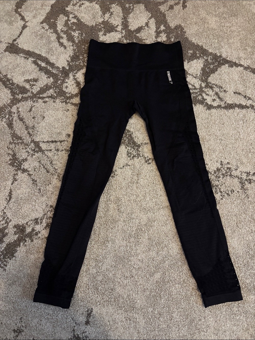 Gymshark Energy+ Seamless High-Waisted Leggings in Black eyelet